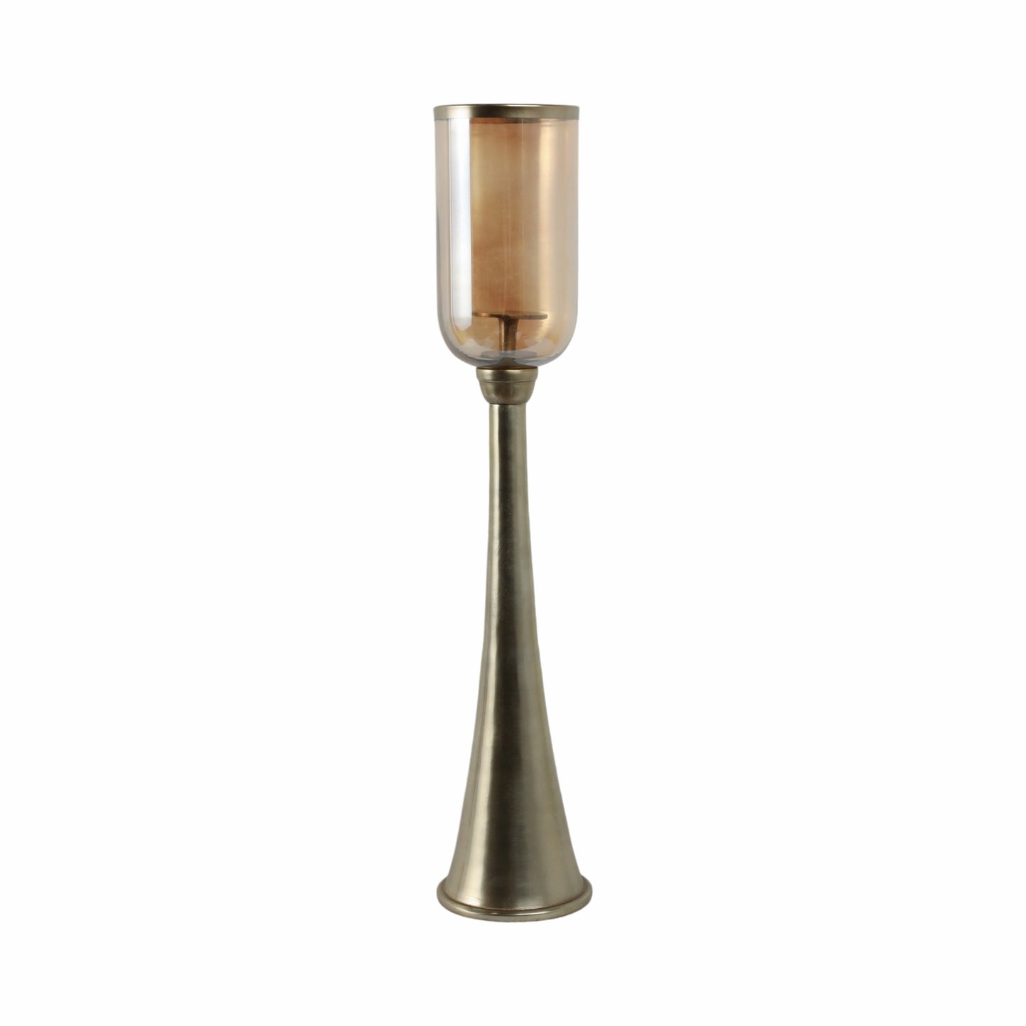 34" Illum Small Gold Glass Candle Hurricane