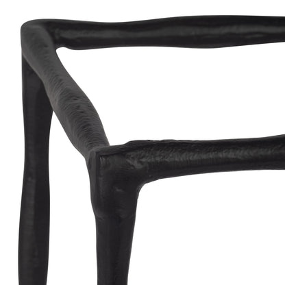 METAL, 16" OPEN SQUARE HURRICANE HOLDER, BLACK