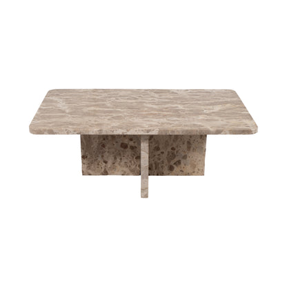 طاولة قهوة من الرخام، 48 بوصة، بنية اللون، قابلة للفك