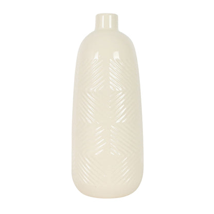 18625-03  CER, 13" FLUTED VASE, WHITE( Sagebrook Home  )