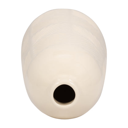 18625-03  CER, 13" FLUTED VASE, WHITE( Sagebrook Home  )