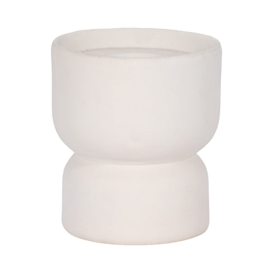 CLAY, 5" STACKED TEXTURED VASE, IVORY