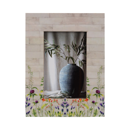 Resin, 4x6 Purple Flower Field Photo Frame, Multi