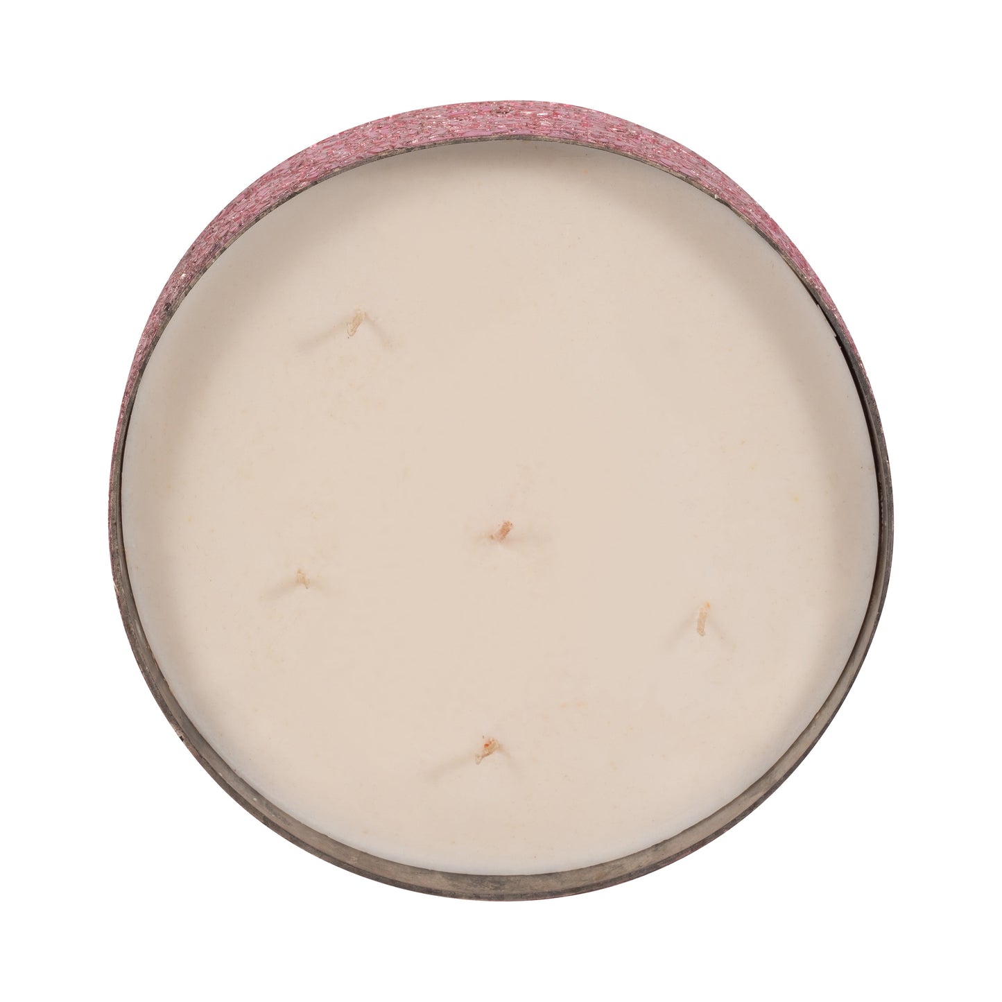 Glass, 8" 49 Oz Crackled Bowl Scented Candle, Pink