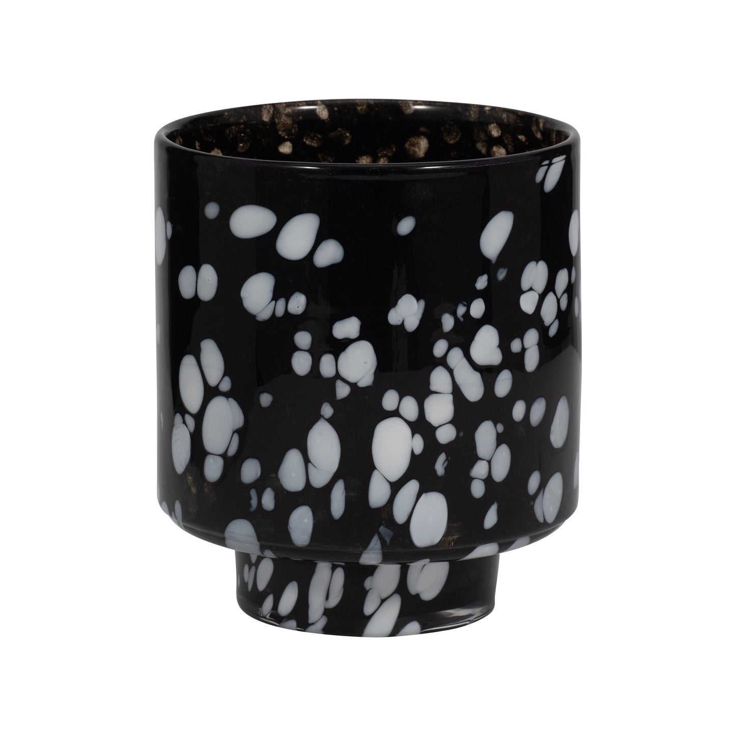 8" Hennie Small Black & White Glass Vase