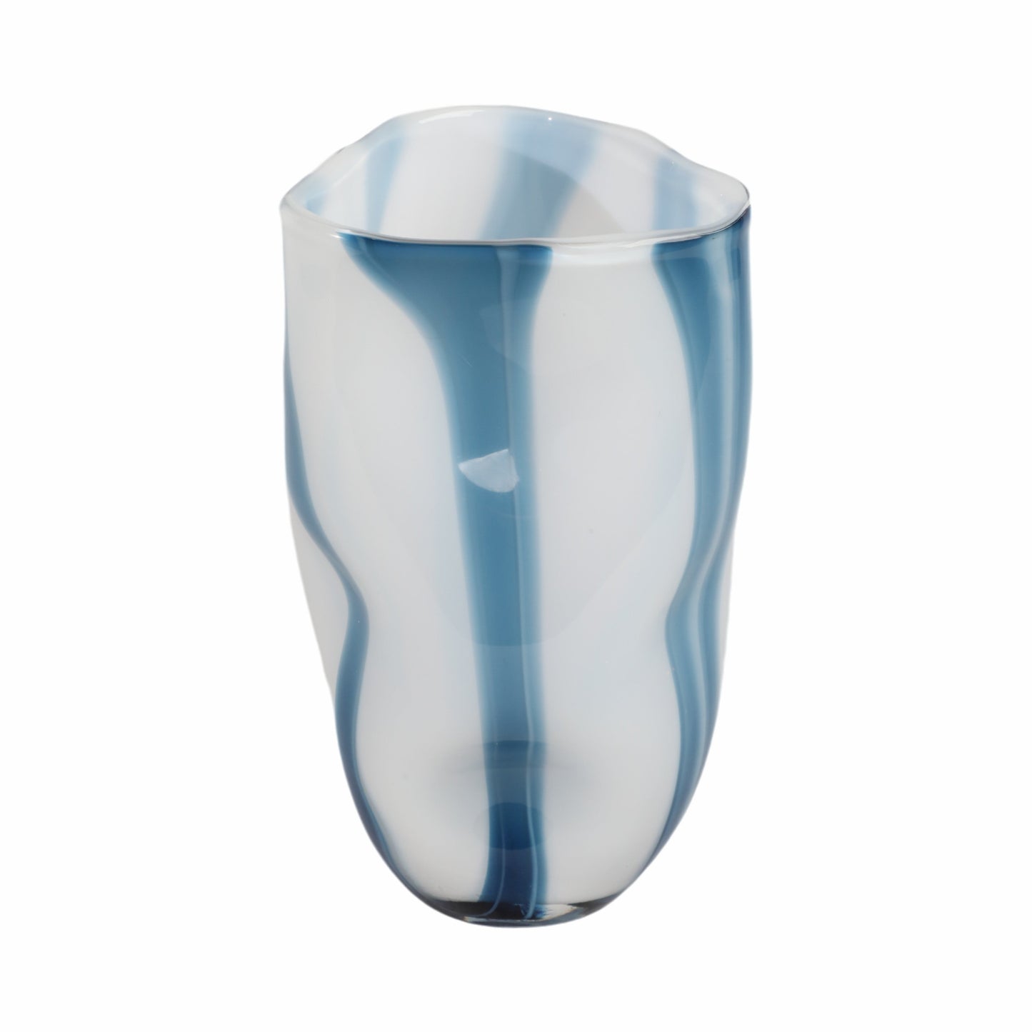 11" Beldan Medium Blue Glass Vase