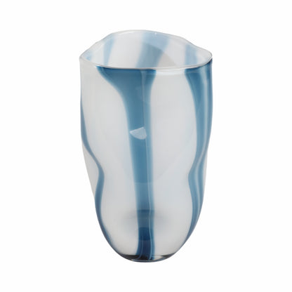 11" Beldan Medium Blue Glass Vase