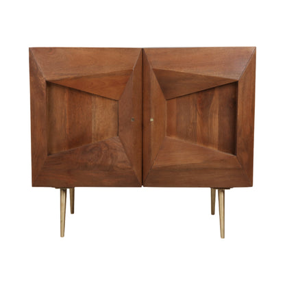 38" Hallox Carved Wood 2-door Chest