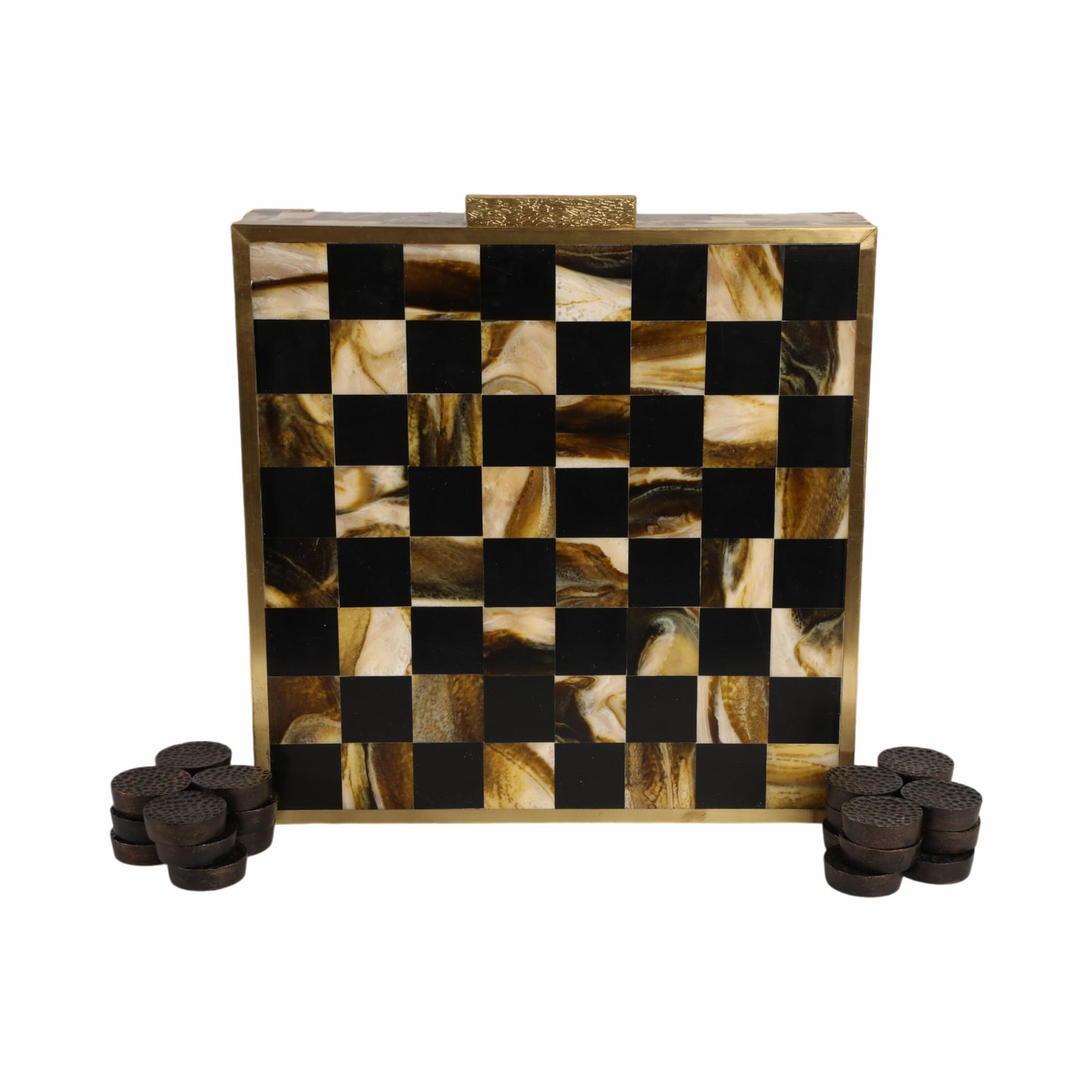 15x15" Allagash Horn Resin Checker Box Set