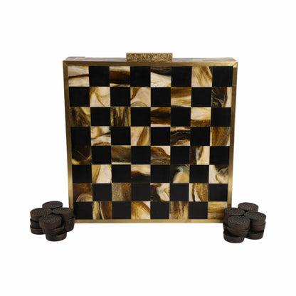 15x15" Allagash Horn Resin Checker Box Set