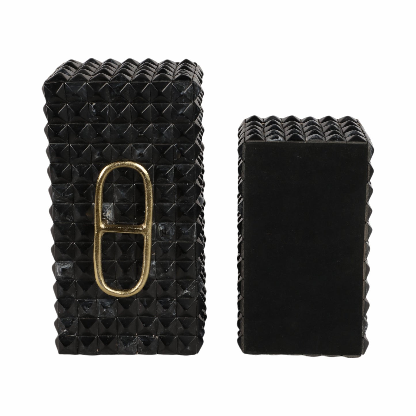 S/2 11/14" Bente Grey Resin Boxes