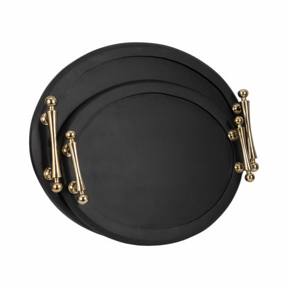 S/2 25/29" Cylde Wood Trays, Black