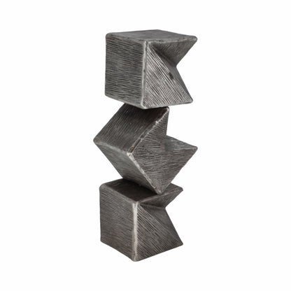 18" Lyon Small Silver Cube Statuary