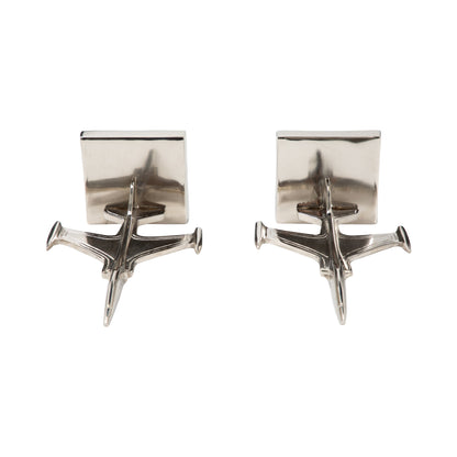 S/2 9" Orleans Silver Plane Bookends