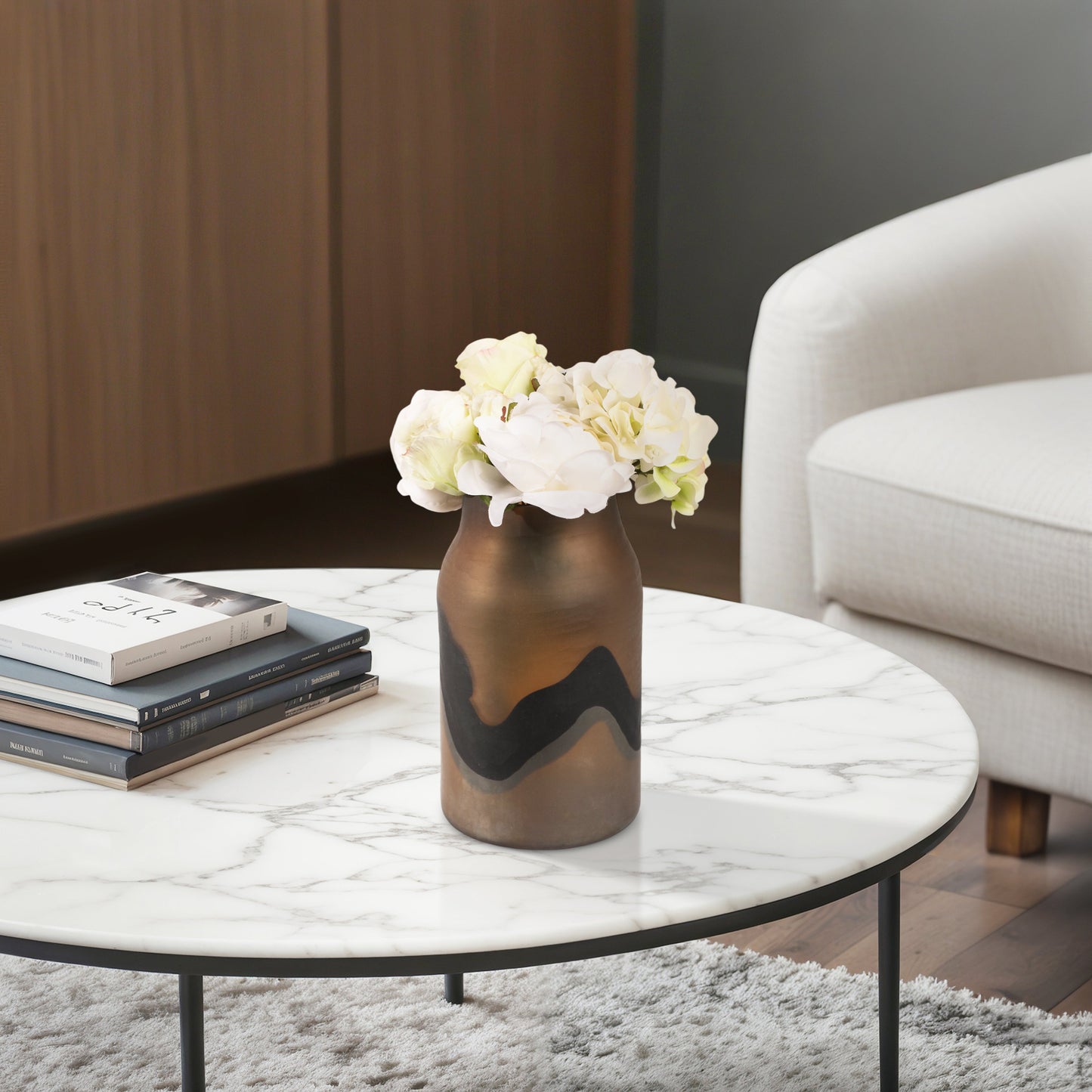 11" Mason Small Brown Glass Vase