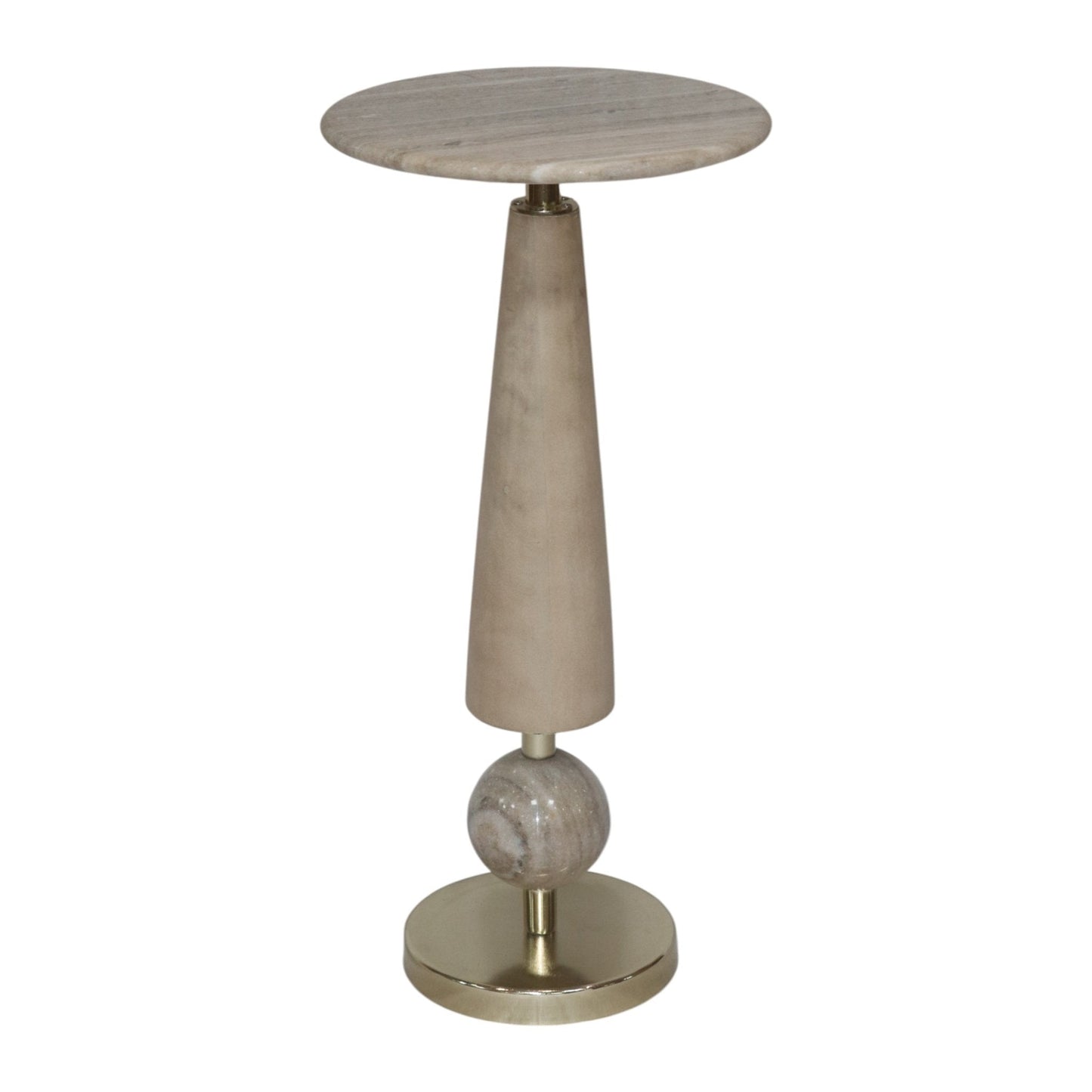24" REECE WOOD AND MARBLE ACCENT TABLE