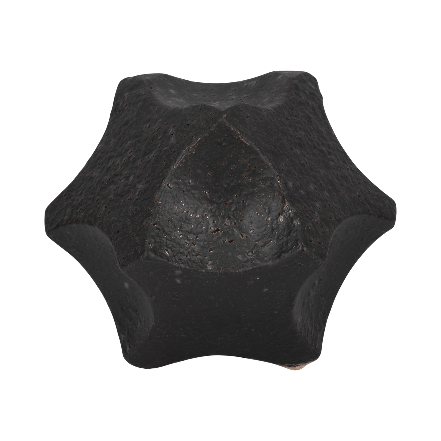 7" Textured Geometric Orb, Black