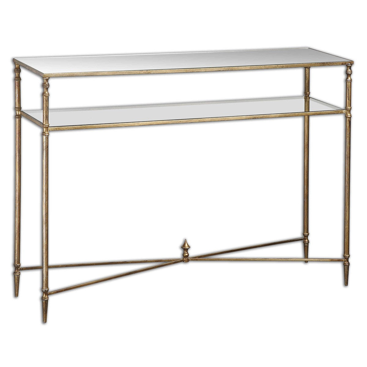24278-UTT |Henzler 114 W x 83 H x 35 D Rectangle Console Table with Mirror Top