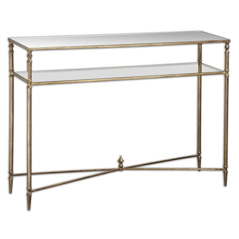 24278-UTT |Henzler 114 W x 83 H x 35 D Rectangle Console Table with Mirror Top