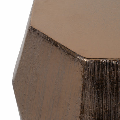 20" Tiziano Ceramic Bronze Garden Stool