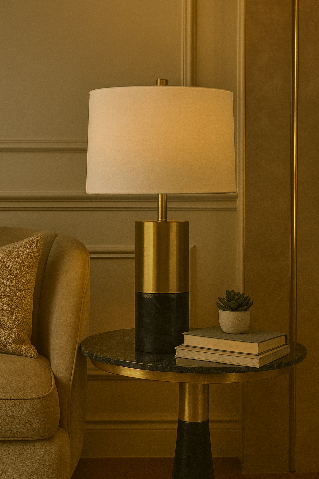 25" MANDRIL MARBLE TABLE LAMP