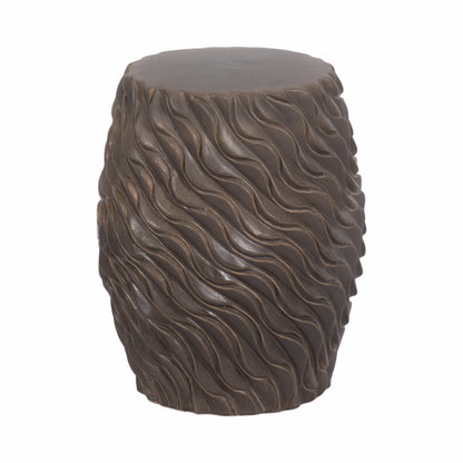 20" Devone Brown Ceramic Garden Stool