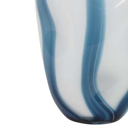 11" Beldan Medium Blue Glass Vase