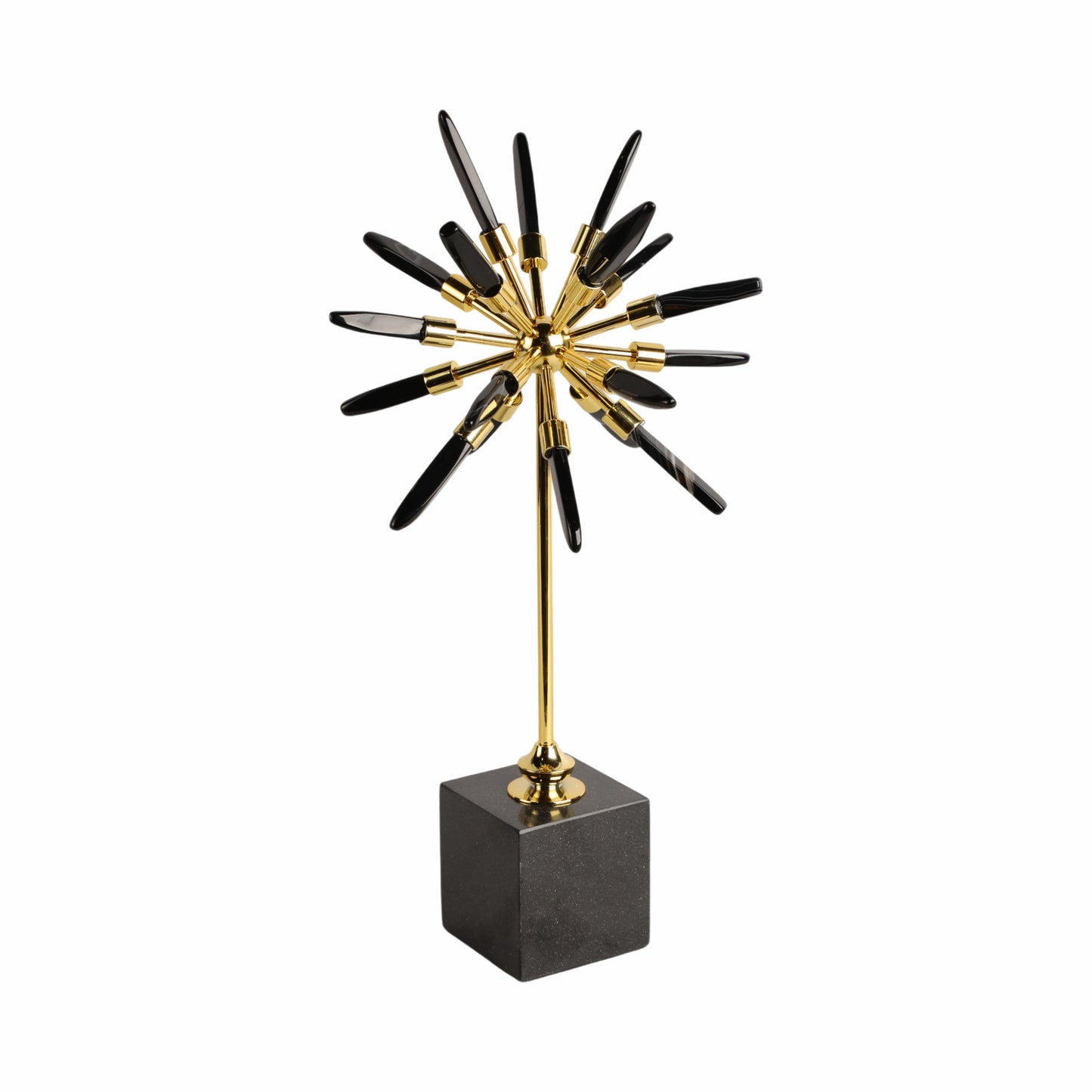16" Darra Small Black Stone Starburst Statuary