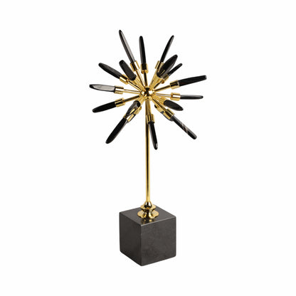 16" Darra Small Black Stone Starburst Statuary
