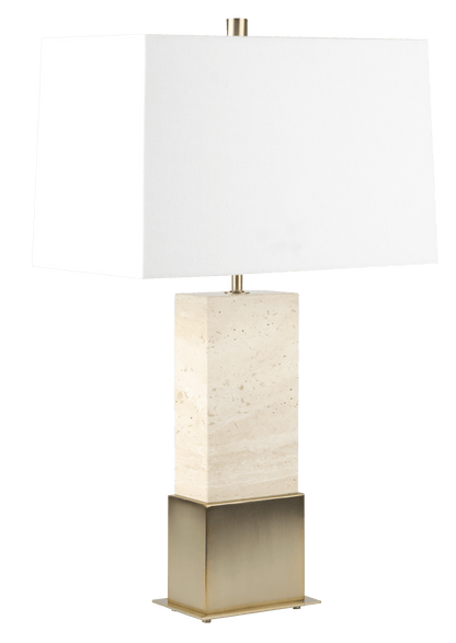 27" RIVERTON TRAVERTINE BASE TABLE LAMP