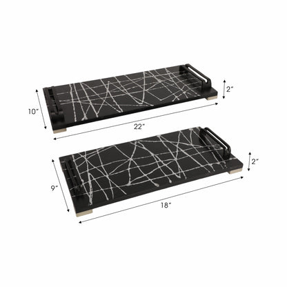 S/2 18/22" Pratt Black Resin Trays