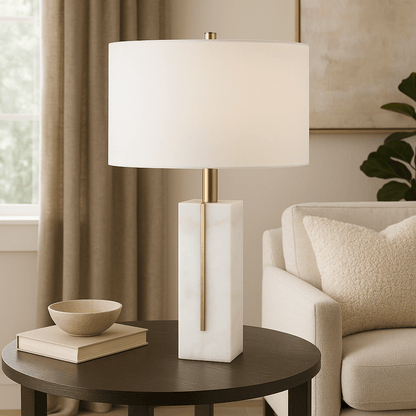 27.5" RAWLINS MARBLE BASE TABLE LAMP