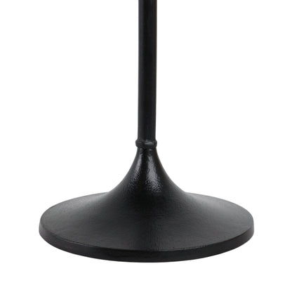 27X10" MARBLE TOP DRINK TABLE, BLACK