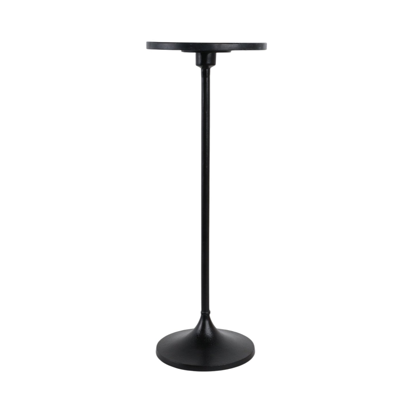 27X10" MARBLE TOP DRINK TABLE, BLACK