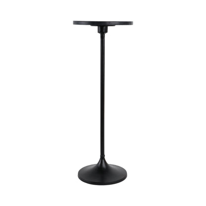 27X10" MARBLE TOP DRINK TABLE, BLACK