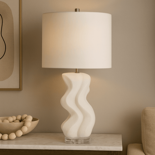 28" LOVELL QUARTZ RESIN TABLE LAMP