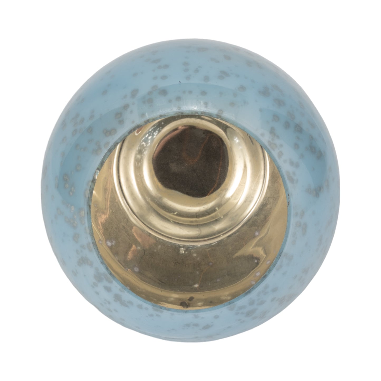 Glass, 13" Bowl Pillar Holder Marble Base, Aqua/wh