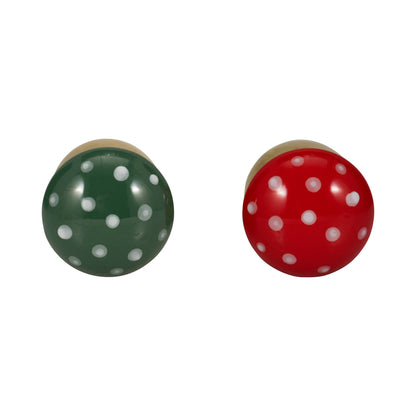 S/2 6 Oz Santal Spruce 6" Mushroom Cndle,red/green