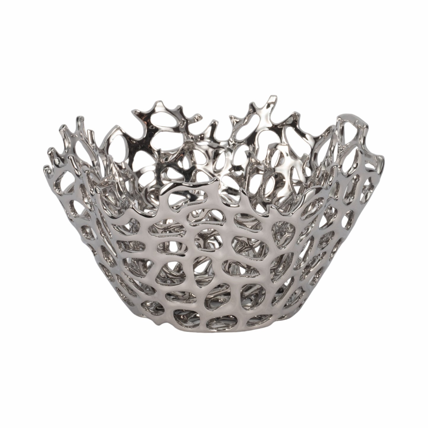 S/2 10/13" Steffi Silver Ceramic Bowls