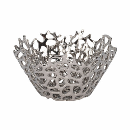 S/2 10/13" Steffi Silver Ceramic Bowls