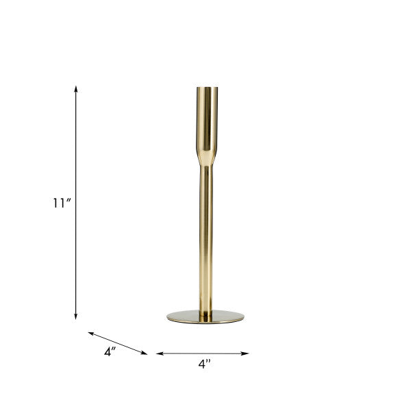 17659-02 |Metal, 14"H Taper Candle Holder, Gold