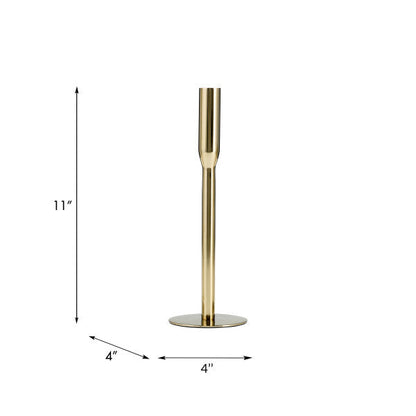 17659-02 |Metal, 14"H Taper Candle Holder, Gold