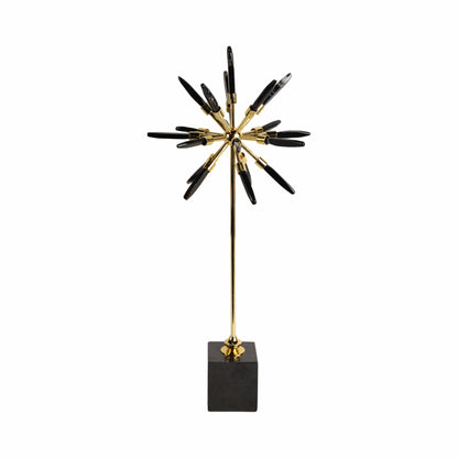 21" Darra Large Black Stone Starburst Statuary