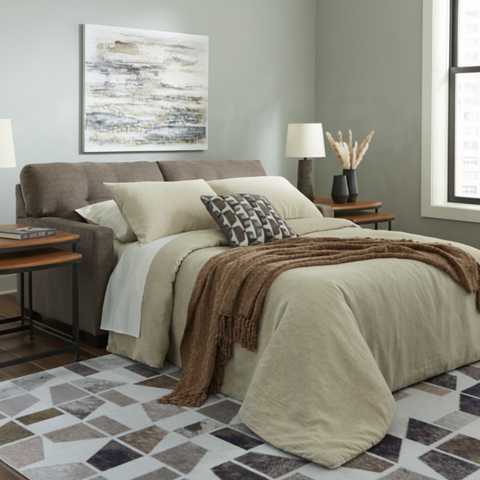 ماهوني أريكة كاملة للنوم