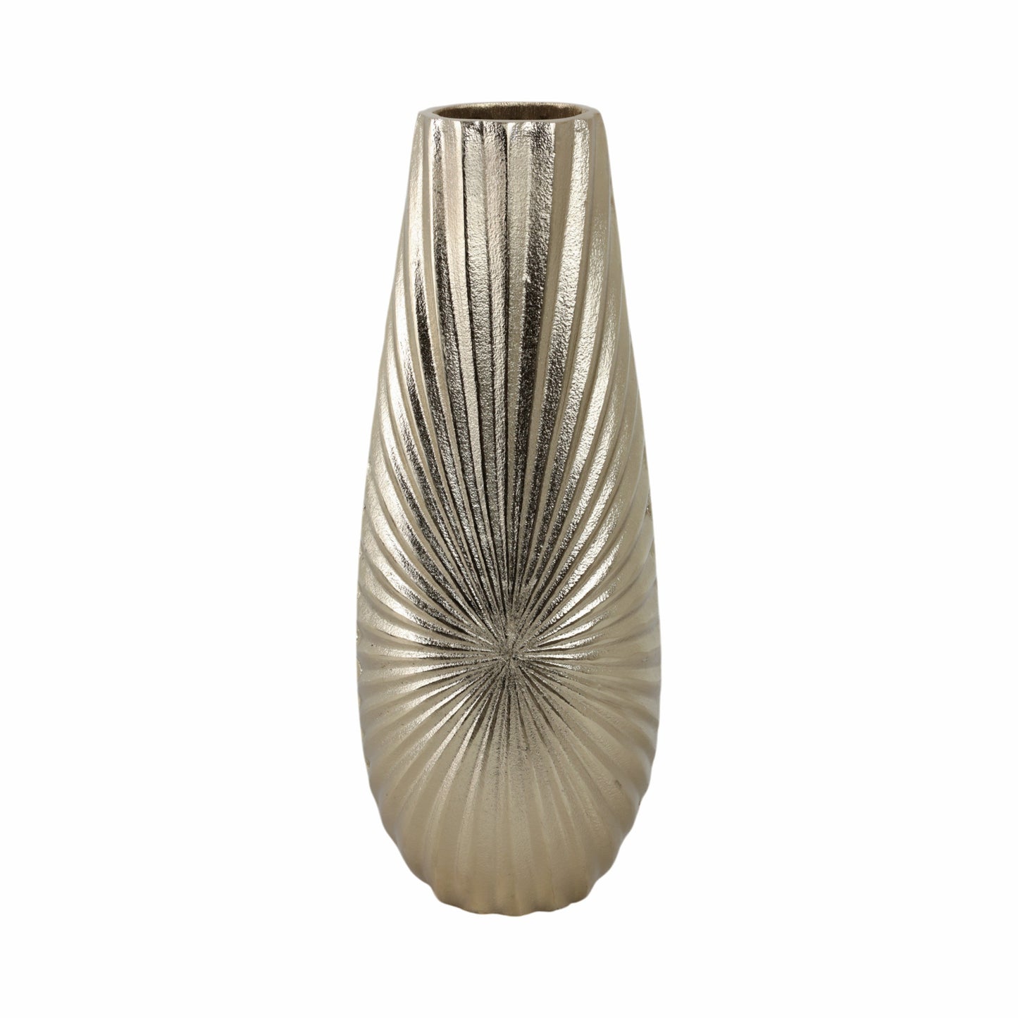 METAL, 16" BURST VASE, CHAMPAGNE