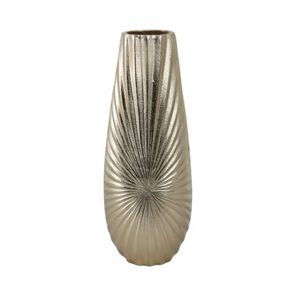 METAL, 16" BURST VASE, CHAMPAGNE