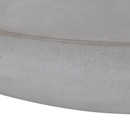 12" Cement Bowl W/ Woven Handles, Grey