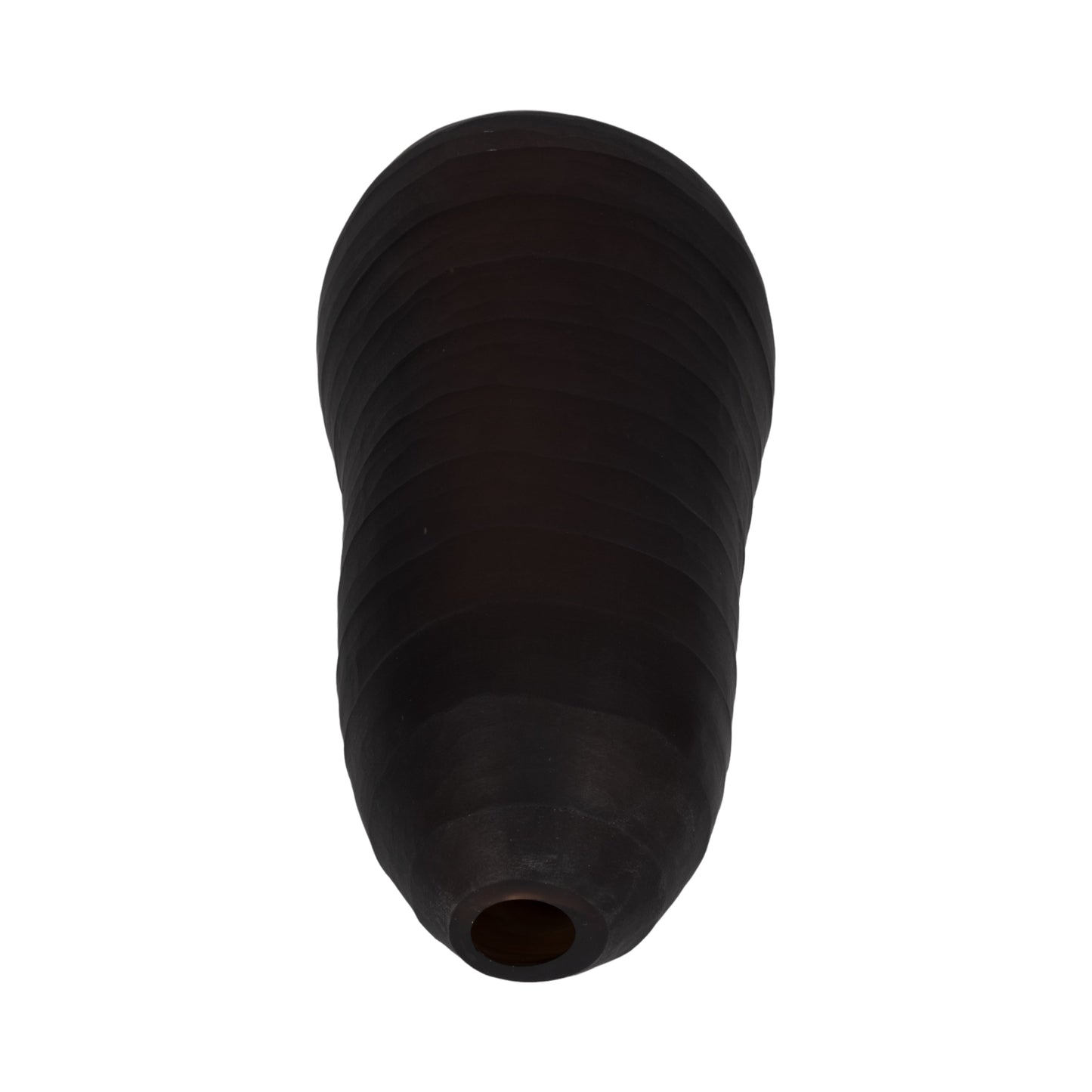 Glass, 17" Ridged Vase, Smokey Brown