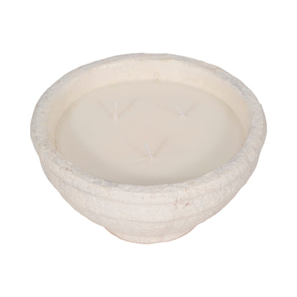 8" 16 Oz Spiced Cranberry Bowl Candle, White