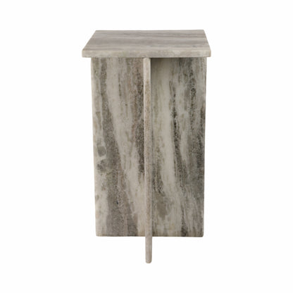 22" ROMMI SMALL MARBLE TABLE, WHITE
